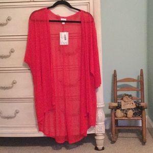 Red Sheer Lindsay kimono  LuLaRoe L